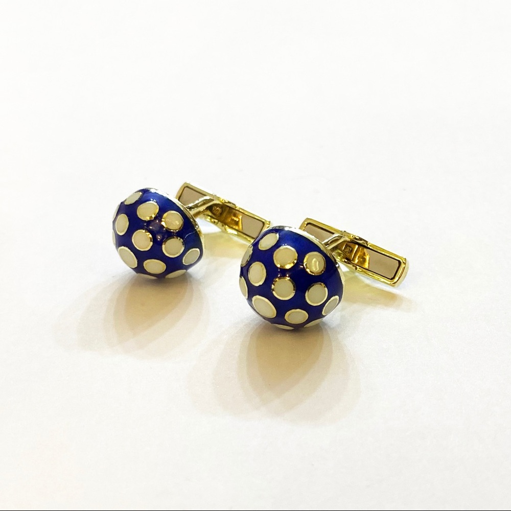 Martine Enamel & 14k Gold Cufflinks